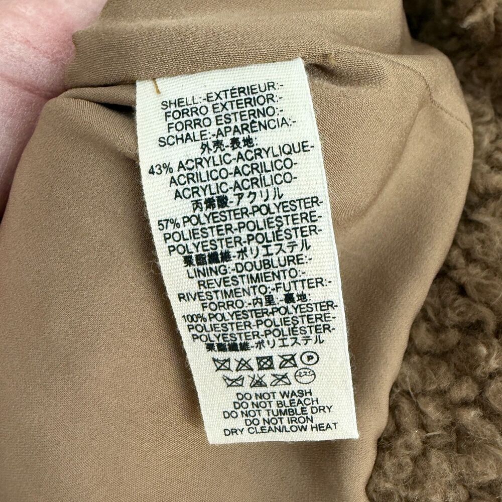 FREE PEOPLE Coat Jacket So Soft Cozy Camel Brown Teddy Sherpa Boho Softgirl Sz L - Picture 12 of 12
